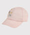Geborduurde meisjespet roze MINOIS