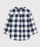 Chemise en coton bébé bleu SMOKING/blanc MARSHMALLOW