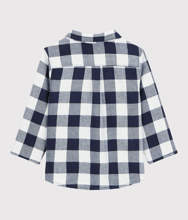 Chemise en coton b&eacute;b&eacute; bleu/blanc