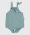 Barboteuse bébé en tricot à point fantaisie à bretelles vert PAUL