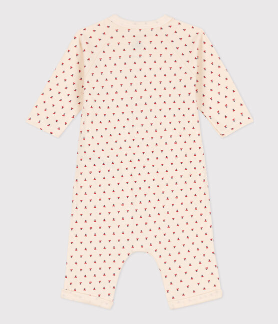 Combinaison longue imprimée bébé en tubique en coton blanc AVALANCHE/ MULTICO