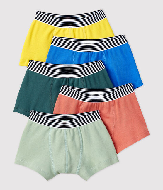 Lot de 5 boxers unis petit garçon en coton variante 1
