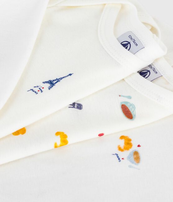 Lot de bodies manches longues en coton imprimé Paris bébé variante 1