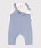 Ensemble salopette et body b&eacute;b&eacute; en coton avec col uni bleu clair