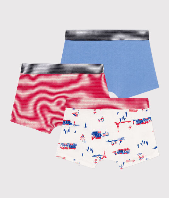 Set van 3 katoenen boxershorts voor jongens met Parijs-print variante 1