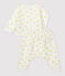 Ensemble 2 pièces imprimé soleil en tubique bio bébé blanc MARSHMALLOW/ ORGE