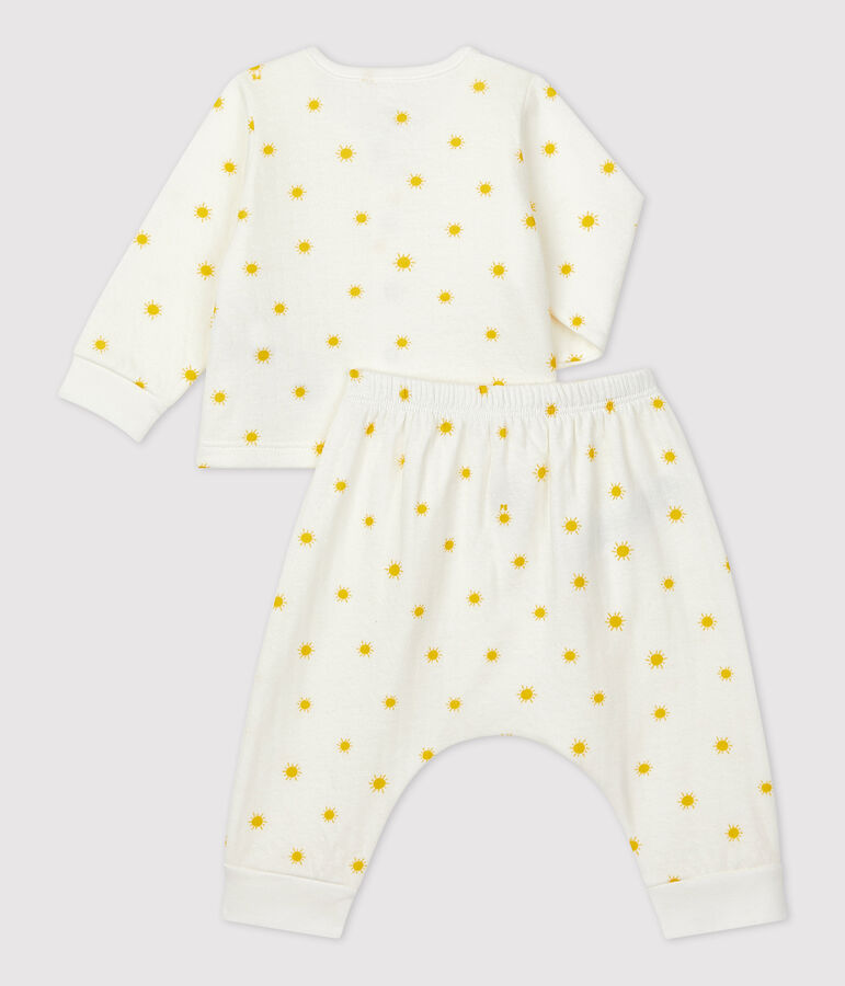 Ensemble uit 2 delen met print met zon van bio tubic voor baby's wit/geel