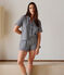 Gestreepte katoenen pyjama met knopen voor dames blauw SMOKING/wit MARSHMALLOW