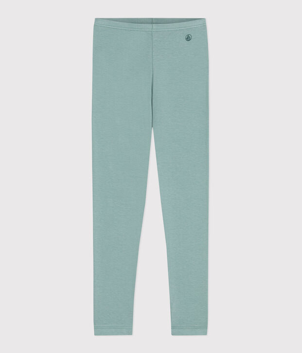 Legging enfant en coton uni vert