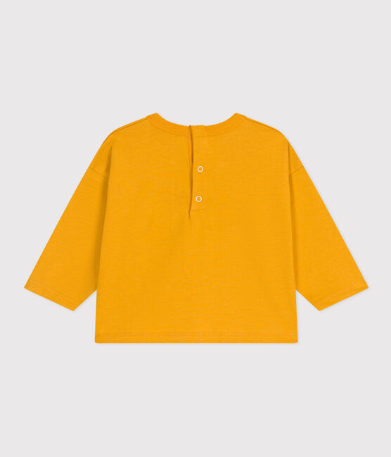 T-shirt met lange mouwen in jersey voor baby's geel BOUDOR