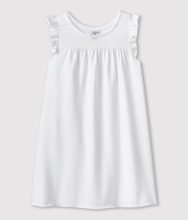 Wit katoenen nachthemd voor meisjes wit