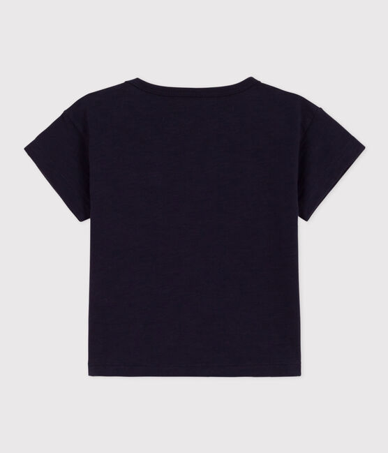 T-shirt met korte mouwen in gevlamde jersey voor babyjongens. blauw SMOKING