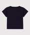 T-shirt met korte mouwen in gevlamde jersey voor babyjongens. blauw SMOKING