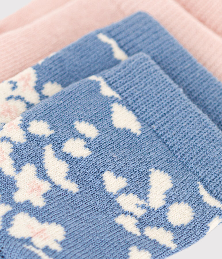 2 paires de chaussettes en coton fleurs b&eacute;b&eacute; multicouleur