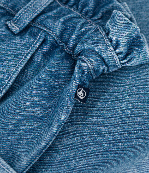 Rechte broek van denim voor meisjes blauw