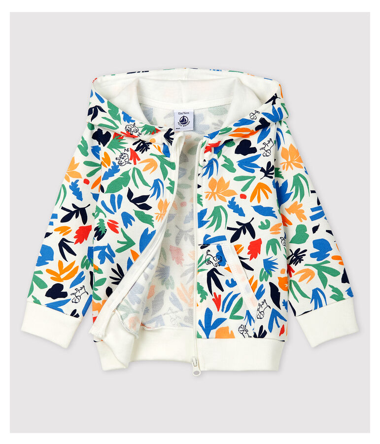 Molton vest voor baby's. wit MARSHMALLOW/wit MULTICO