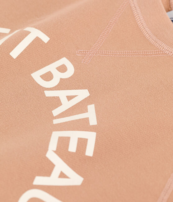 Katoenen sweatshirt voor dames beige VINTAGE