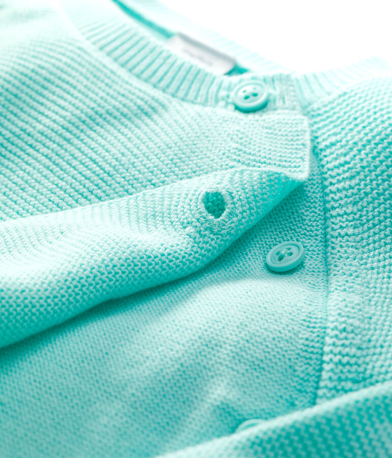 Blauwe gebreide cardigan voor baby van biologisch katoen blauw