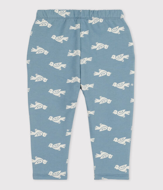 Pantalon bébé imprimé en molleton bleu ROVER/blanc MARSHMALLOW