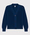 Katoenen vest in Engelse ribstof voor dames blauw INCOGNITO
