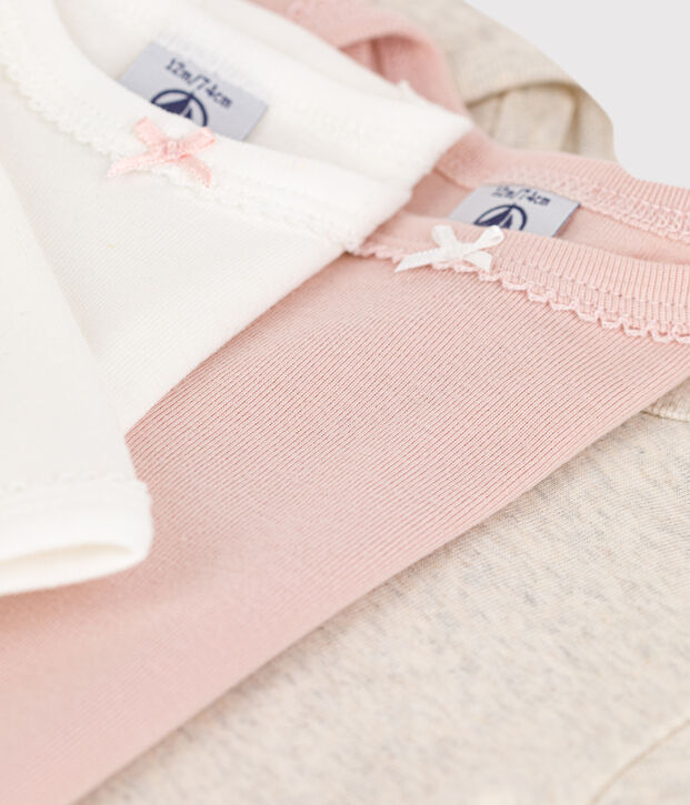 Set van 3 katoenen body's met lange mouwen voor baby's multicouleur