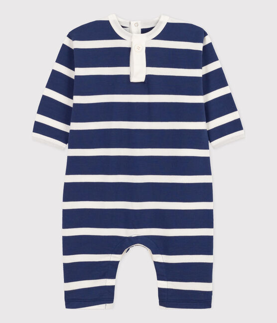 Lang gestreept pakje van molton voor baby's CHALOUPE/ MARSHMALLOW