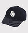 Casquette avec badge en bouclette bébé garçon bleu SMOKING/blanc MARSHMALLOW