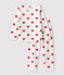 Pyjama cœur en molleton enfant blanc MARSHMALLOW/rouge TERKUIT