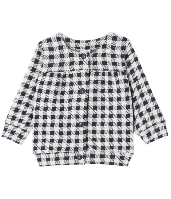 Cardigan bébé fille à carreaux vichy bleu SMOKING/beige COQUILLE