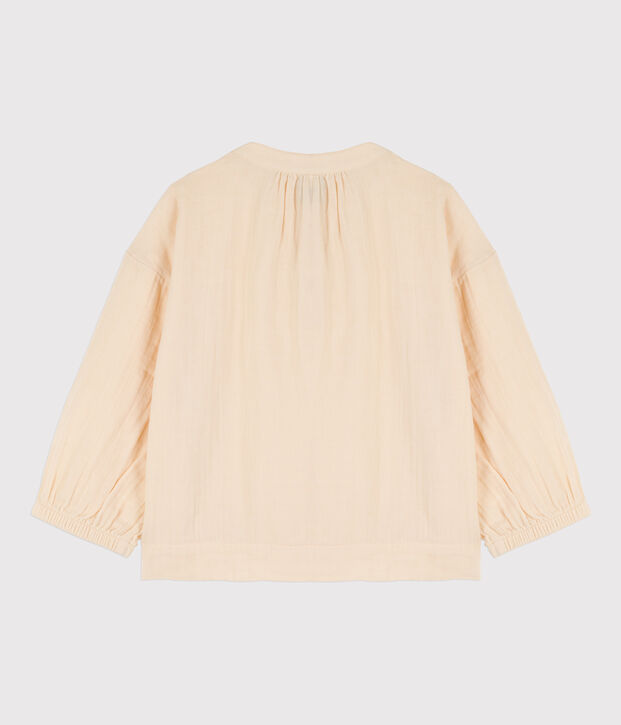 Blouse in biokatoenen materiaal voor meisjes ecru