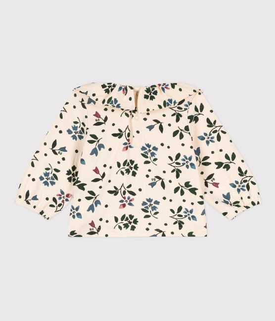 Blouse met lange mouwen met print van gaas van katoen voor baby's wit AVALANCHE/ MULTICO