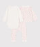 Ensemble imprimé en coton bébé blanc MARSHMALLOW/rouge PEPS