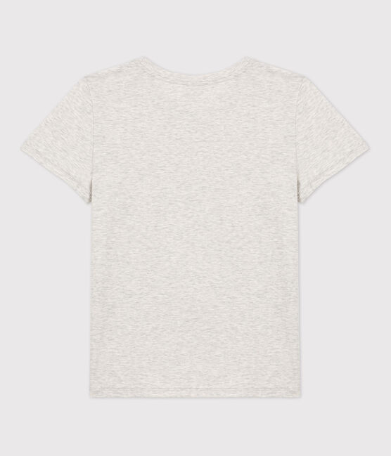 Tee-shirt LE DROIT col rond en coton bio Femme gris BELUGA CHINE