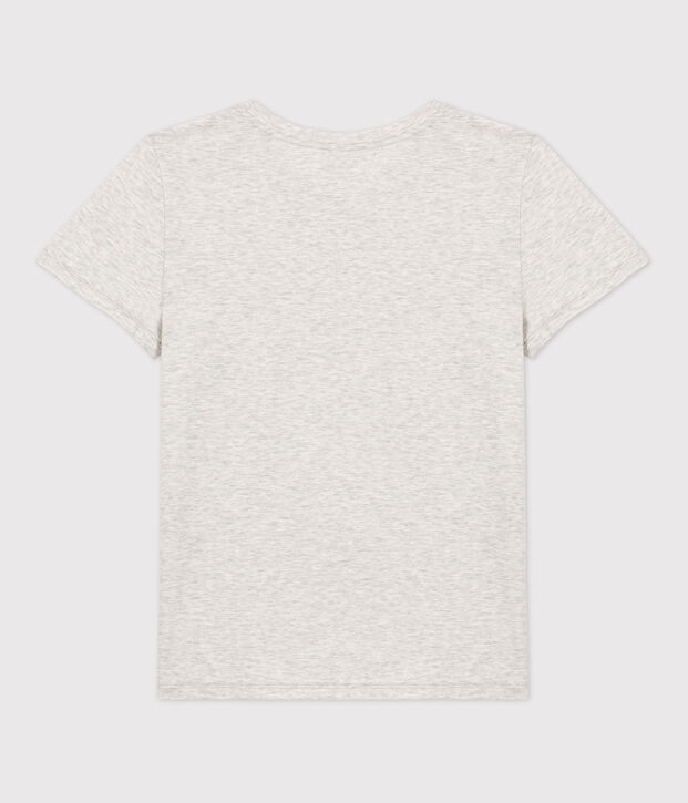 DE STRAIGHT-FIT, T-shirt voor dames met ronde hals in biokatoen grijs
