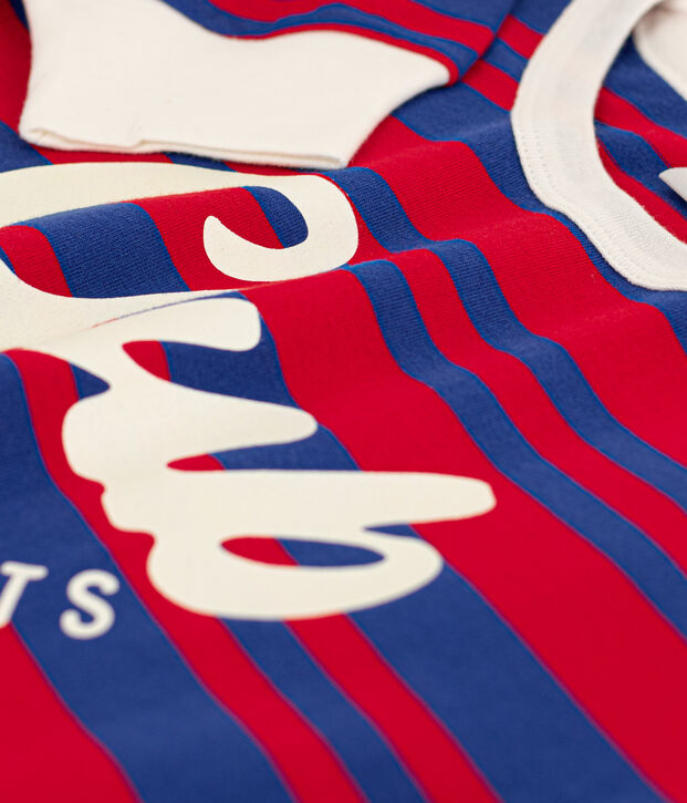 Gestreept T-shirt met lange mouwen voor jongens blauw/rood