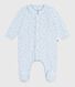 Fluwelen babypyjama met kraag en print