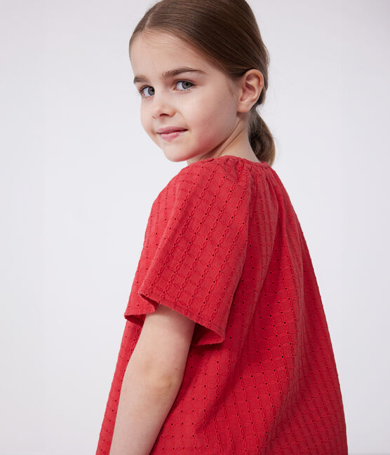 Blouse enfant en coton manches courtes à motif fleurie SPI