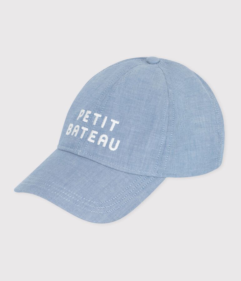 Casquette enfant en denim clair petit bateau bleu