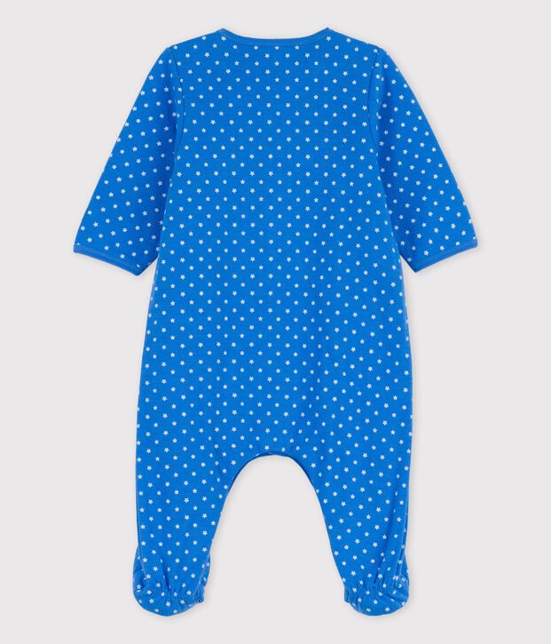 Bodyjama b&eacute;b&eacute; en coton biologique bleu/blanc