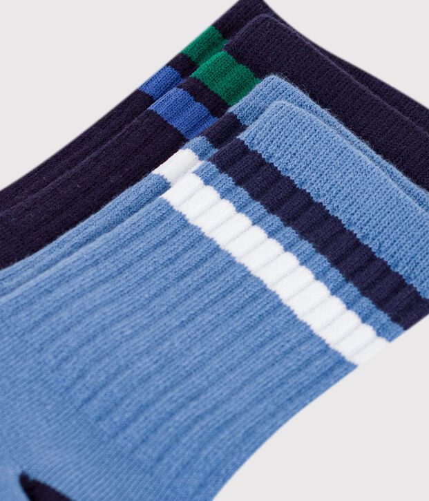 2 paires de chaussettes enfant en coton unies multicouleur