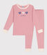 Pyjama enfant en coton manches longues uni