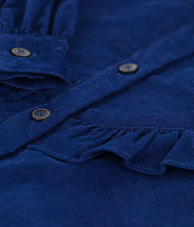 Meisjesblouse van fijn velours blauw