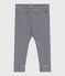 Legging bébé en coton imprimé milleraies bleu SMOKING/blanc MARSHMALLOW