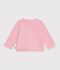 Cardigan b&eacute;b&eacute; en coton uni et badge c&oelig;ur rose