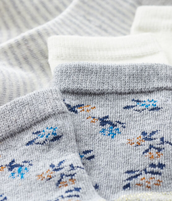 Lot de 3 paires de chaussettes bébé fille gris BELUGA CHINE