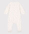 Bodyjama met bloemetjes in tubic voor baby's wit MARSHMALLOW/wit MULTICO