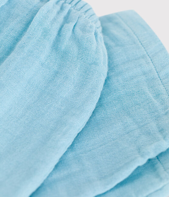 Babybroek van effen luchtig katoen blauw AQUATIC