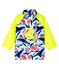Milieuvriendelijk anti-UV UPF 50+ T-shirt babyjongen blauw SMOKING/wit MULTICO
