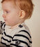 Pull en tricot de laine et coton bébé blanc MARSHMALLOW/bleu SMOKING