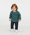 Blouse met lange mouwen met print babymeisje groen SOUSBOIS/wit MARSHMALLOW